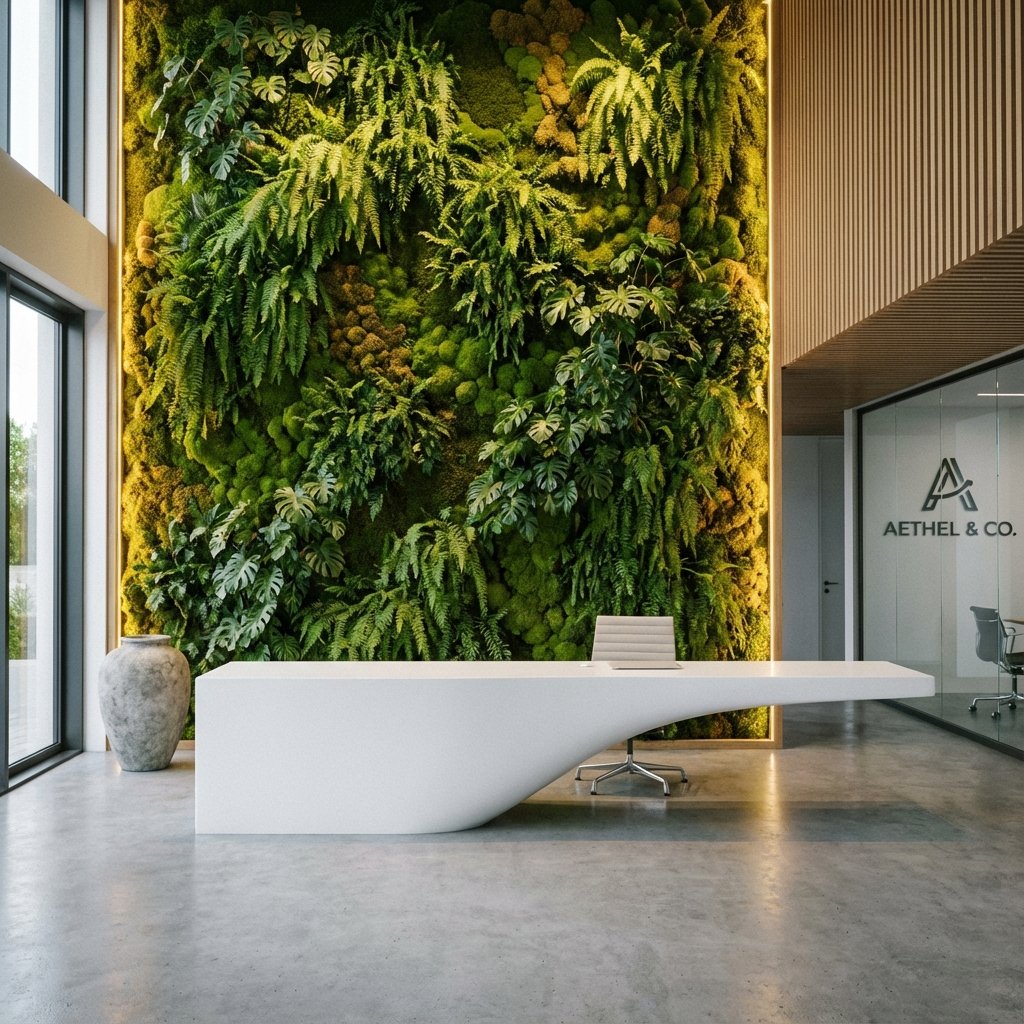 FinCorp Reception Green Wall